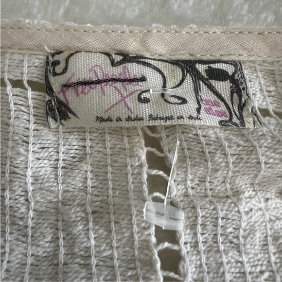 Last✨Free People Cream Lace Coverup Top - Picture 4 of 12